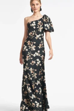 Women Sachin & Babi Gowns-Aubrey Gown Black Venetia Petal