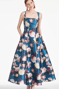 Women Sachin & Babi Gowns-Audrey Gown Teal Garden