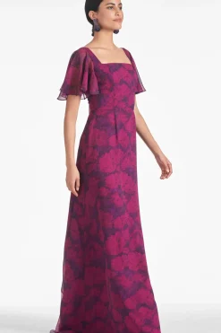 Women Sachin & Babi Gowns-Aurora Gown Magenta Bloom