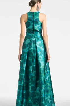 Women Sachin & Babi Matching Sets-Ava Skirt Emerald Watercolor Floral