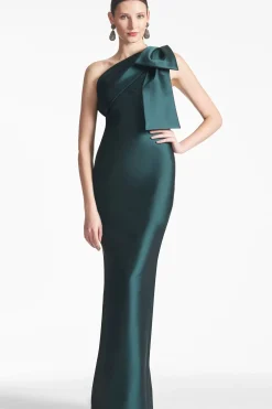 Women Sachin & Babi Gowns-Bonnie Gown Forest Green