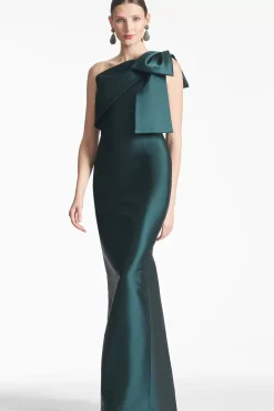 Women Sachin & Babi Gowns-Bonnie Gown Forest Green