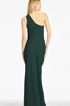 Women Sachin & Babi Gowns-Cece 4-Way Stretch Crepe Gown Emerald