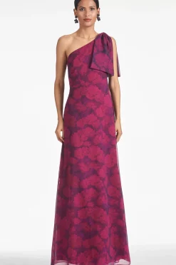 Women Sachin & Babi Gowns-Chelsea Gown Magenta Bloom