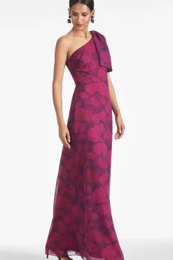 Women Sachin & Babi Gowns-Chelsea Gown Magenta Bloom