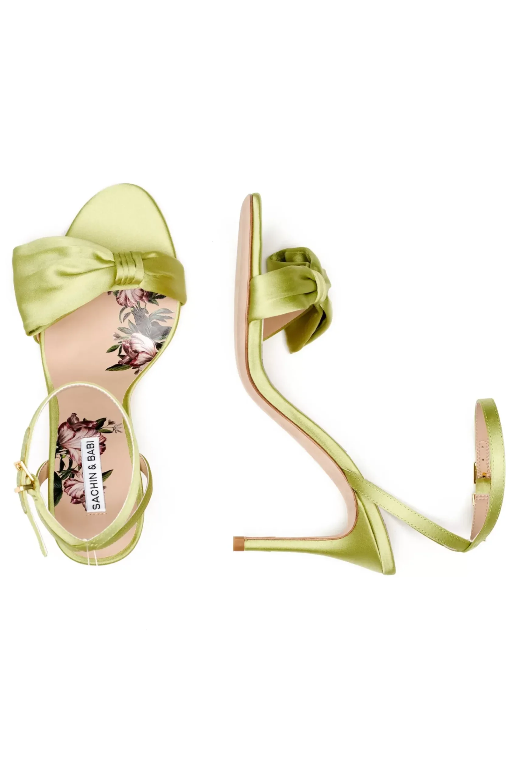 Women Sachin & Babi -Chelsea Obi-Bow Open Toe Lime Green