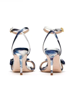 Women Sachin & Babi -Chelsea Obi-Bow Open Toe Blue Ikat Floral