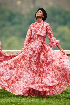 Women Sachin & Babi Gowns-Cinzia Gown-Amaranthus Spray Amaranths Spray