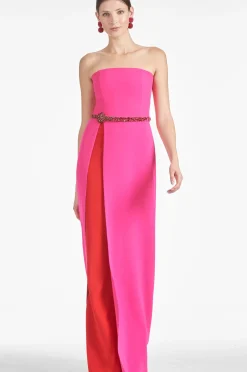 Women Sachin & Babi Gowns-Daniella Gown Electric Pink/Red