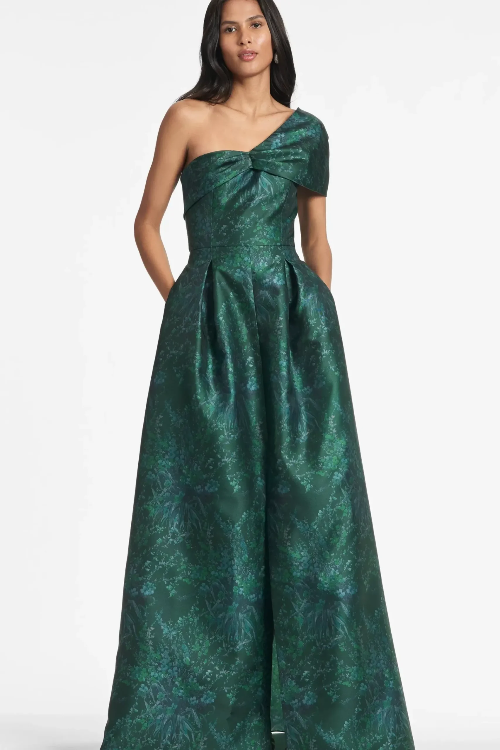 Women Sachin & Babi Gowns-Deliah Gown Malachite Bouquet Multi