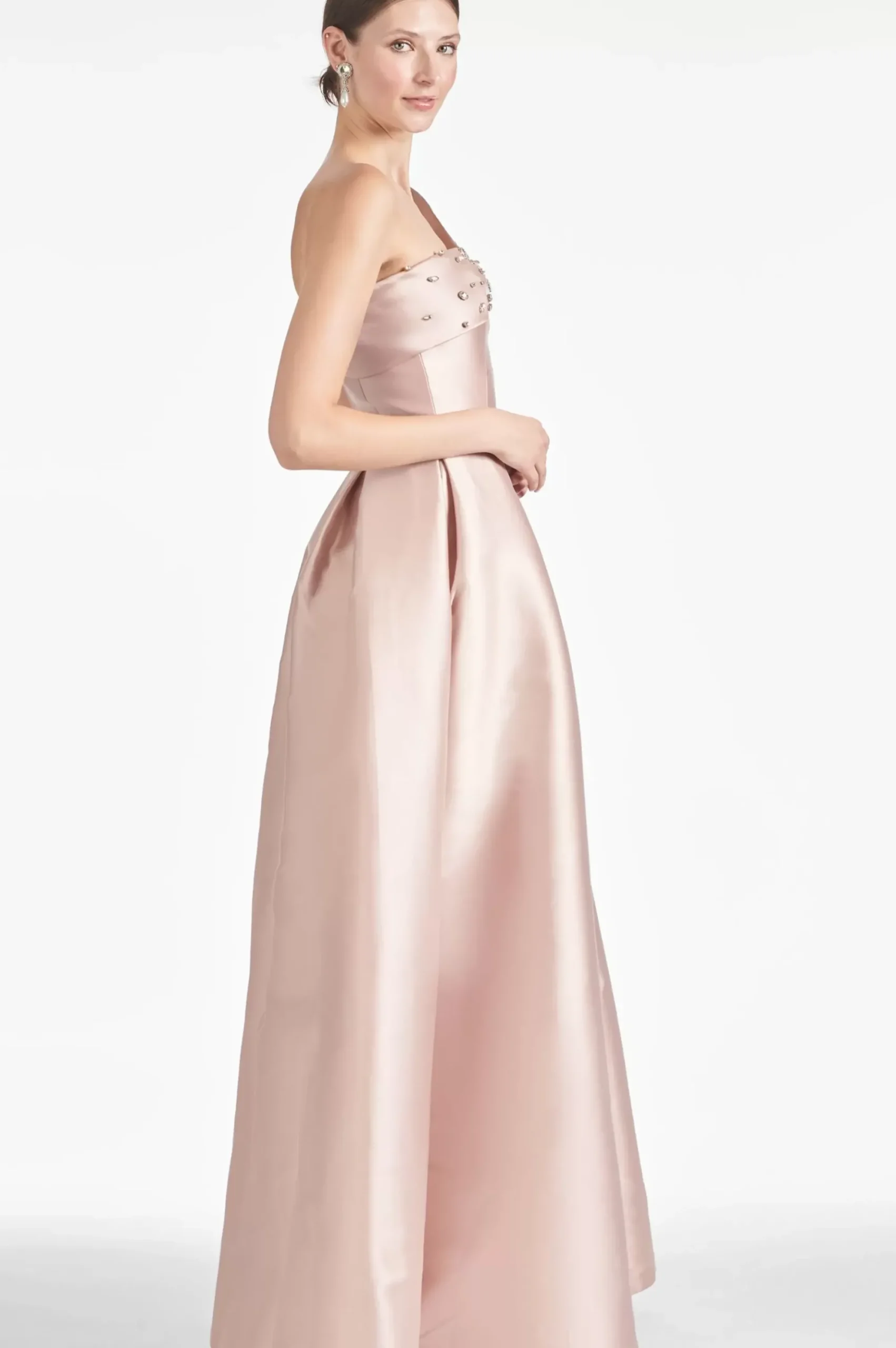 Women Sachin & Babi Gowns-Delilah Gown Silver Peony