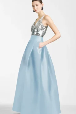 Women Sachin & Babi Gowns-Erica Gown Silver/Ash Blue