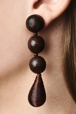 Women Sachin & Babi Earrings-Frida Earrings-Wood Robles Wood & Metallic Bronze