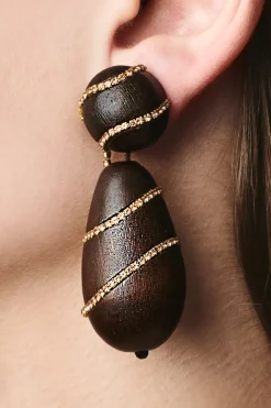 Women Sachin & Babi Earrings-Hudson Earrings-Wood/Crystals