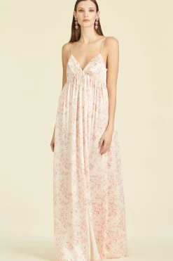 Women Sachin & Babi Gowns-Jessica Gown Rouge Rose Watercolor