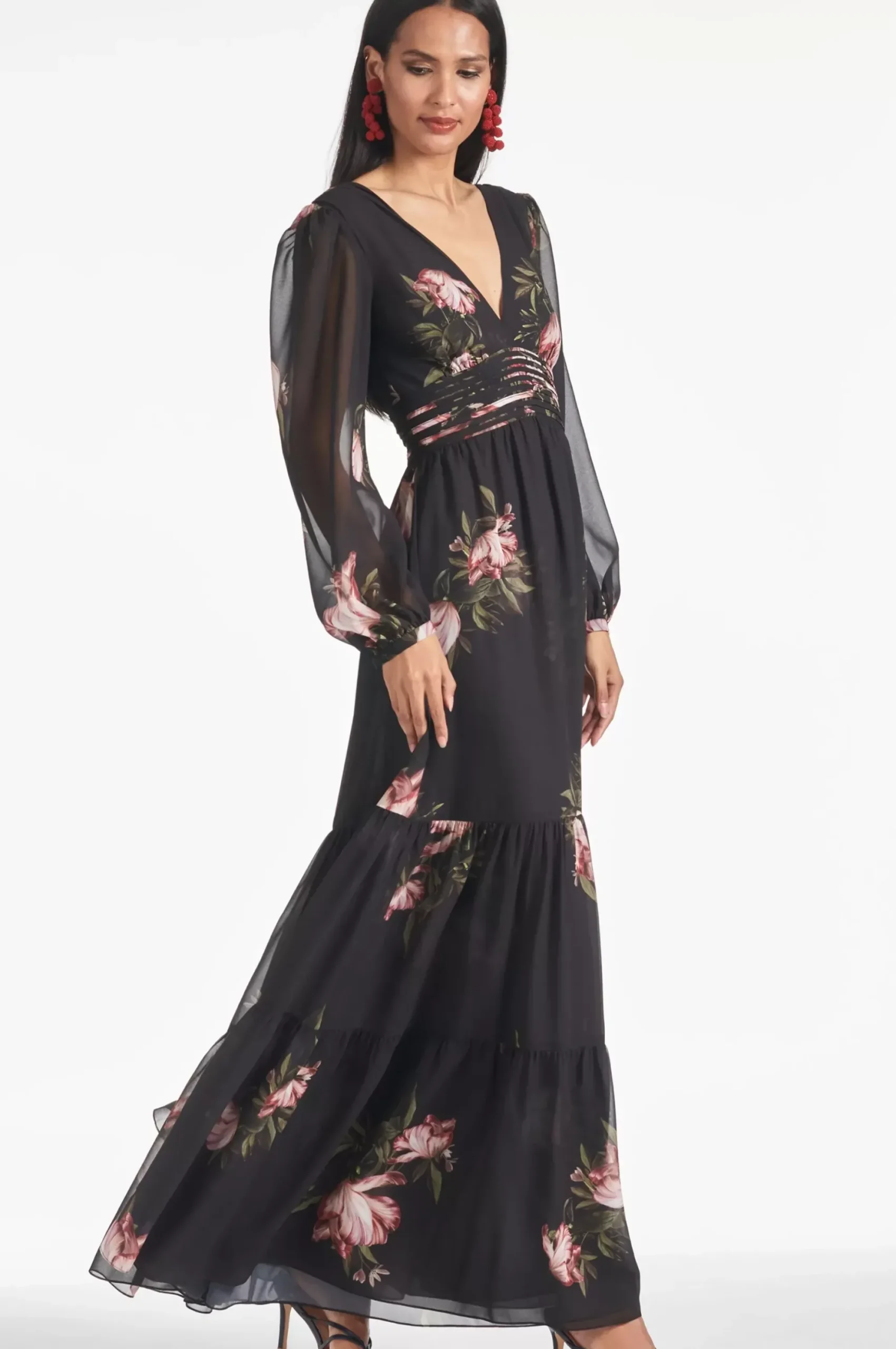 Women Sachin & Babi Gowns-Jules Gown Noir Blossom