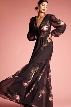 Women Sachin & Babi Gowns-Jules Gown Noir Blossom