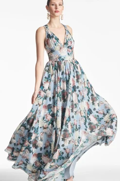 Women Sachin & Babi Gowns-Kenzia Gown Ice Blue Garden