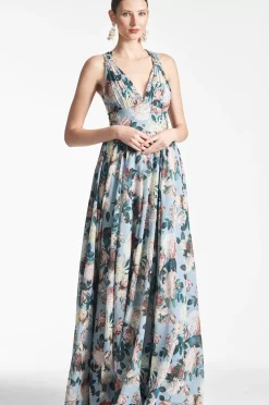 Women Sachin & Babi Gowns-Kenzia Gown Ice Blue Garden
