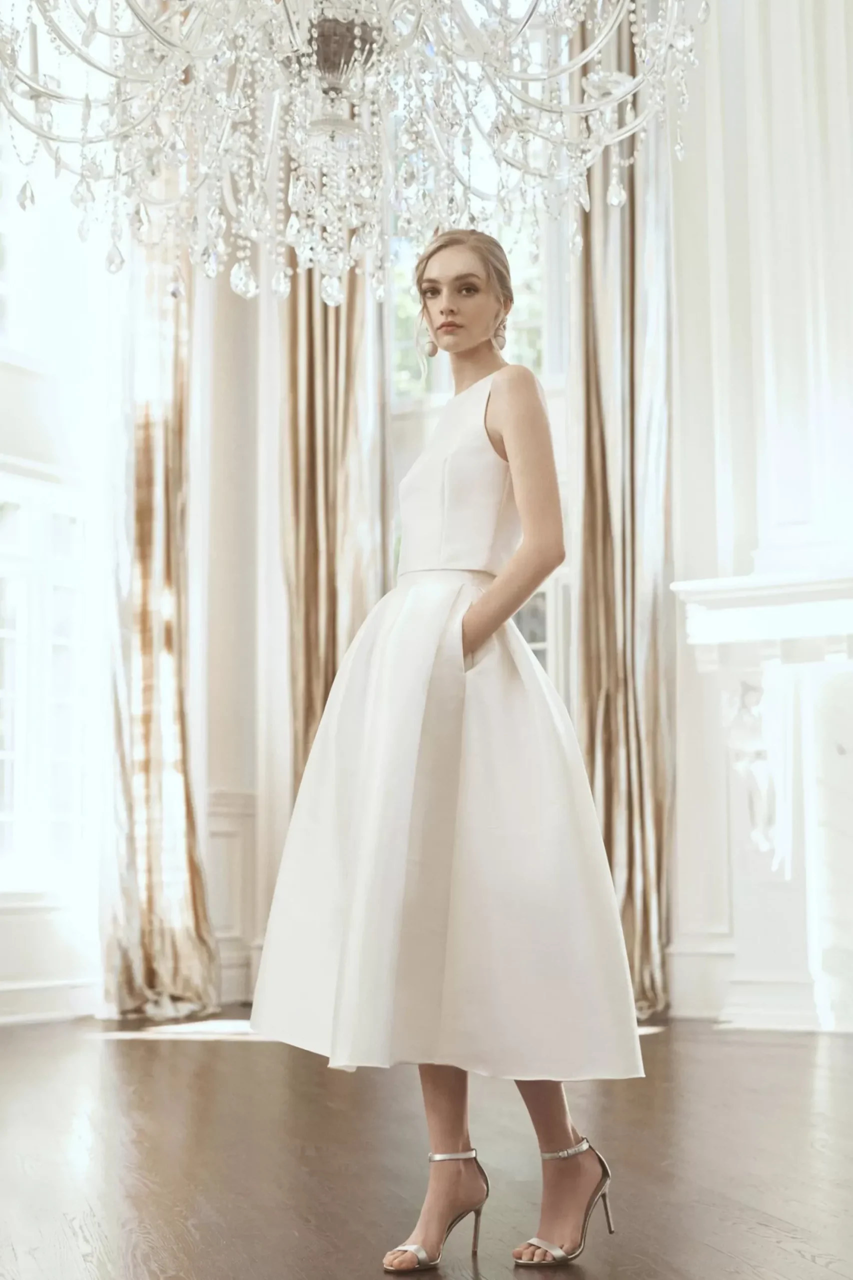 Women Sachin & Babi Skirts-Leighton Skirt Mikado Off White