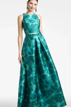 Women Sachin & Babi Matching Sets-Lexie Top Emerald Watercolor Floral
