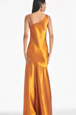Women Sachin & Babi Gowns-Lucy Gown Saffron