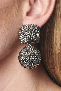 Women Sachin & Babi Earrings-Lydia Earrings-Metallic Beads Metallic Silver