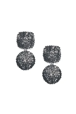 Women Sachin & Babi Earrings-Lydia Earrings-Metallic Beads Metallic Silver