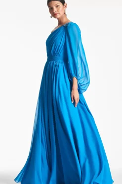 Women Sachin & Babi Gowns-Makayla Gown Azure