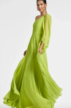 Women Sachin & Babi Gowns-Makayla Gown Chartreuse