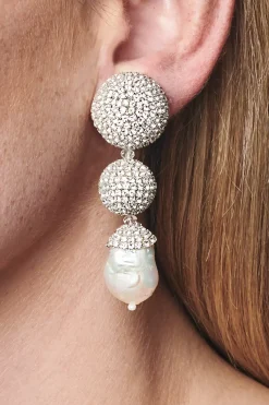 Women Sachin & Babi Earrings-Maribel Earrings-Crystals/Baroque Pearl Clear/Pearl