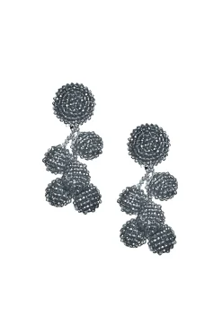 Women Sachin & Babi Earrings-Mini Coconuts Earrings-Metallic Faceted Beads Silver