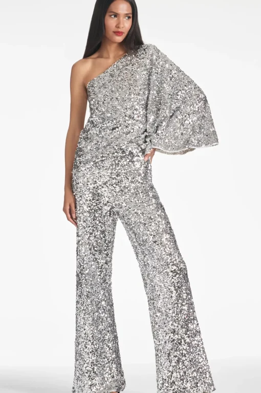 Women Sachin & Babi Tops & Blouses-Morgan Top Sequins Silver