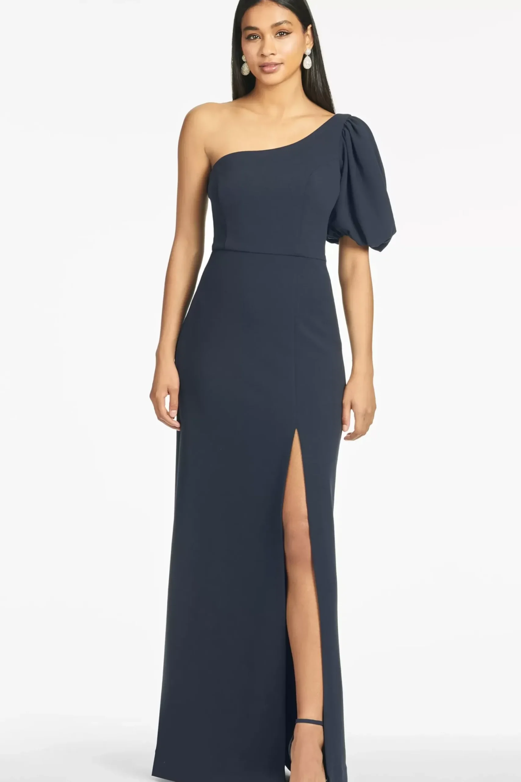 Women Sachin & Babi Gowns-Nadia 4-Way Stretch Crepe Gown Navy