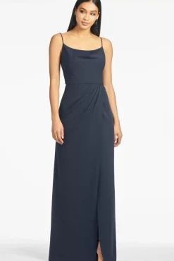 Women Sachin & Babi Gowns-Paulina 4-Way Stretch Crepe Gown Navy