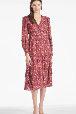 Women Sachin & Babi Dresses-Ronnie Dress Bordeaux Bloom