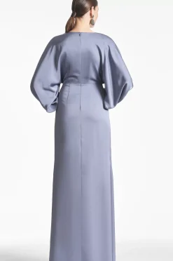 Women Sachin & Babi Gowns-Satin Gabby Gown Cool Grey