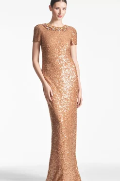 Women Sachin & Babi Gowns-Shiloh Gown Honey