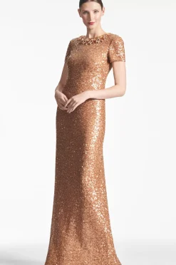 Women Sachin & Babi Gowns-Shiloh Gown Honey