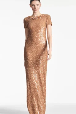 Women Sachin & Babi Gowns-Shiloh Gown Honey