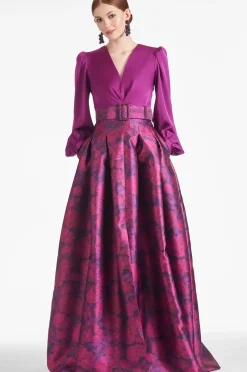 Women Sachin & Babi Gowns-Zoe Gown Sparkling Grape/Magenta Bloom