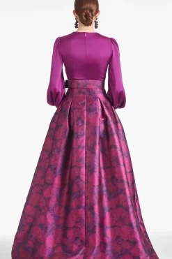 Women Sachin & Babi Gowns-Zoe Gown Sparkling Grape/Magenta Bloom