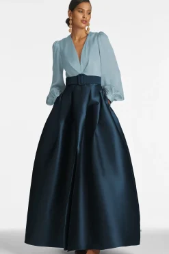 Women Sachin & Babi Gowns-Zoe Gown-Slate/Navy Slate & Navy